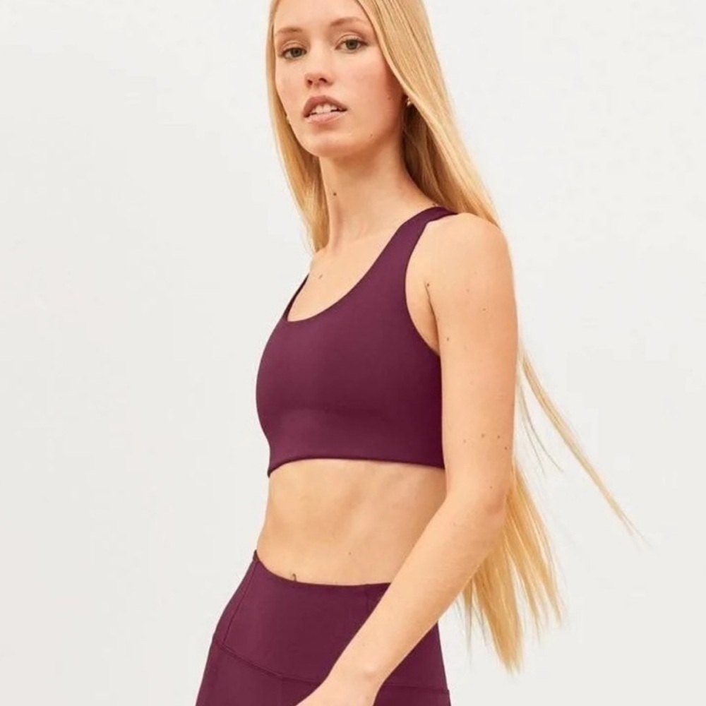 Girlfriend Collective Plum‎ Simone High Support Bra size Small